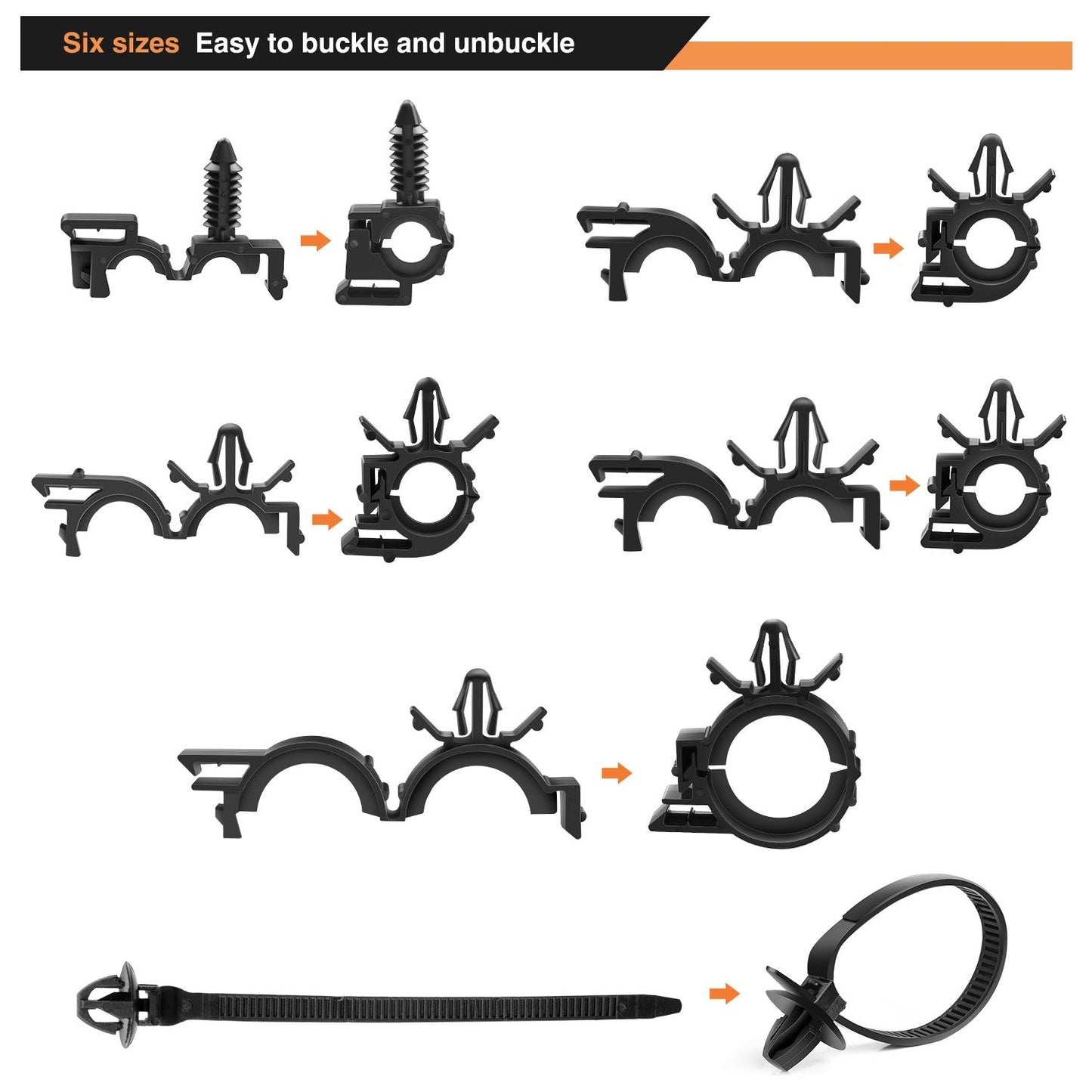 Waywe 60 Pcs Car Wire Loom Routing Clips Assortment For Honda GM Mazda