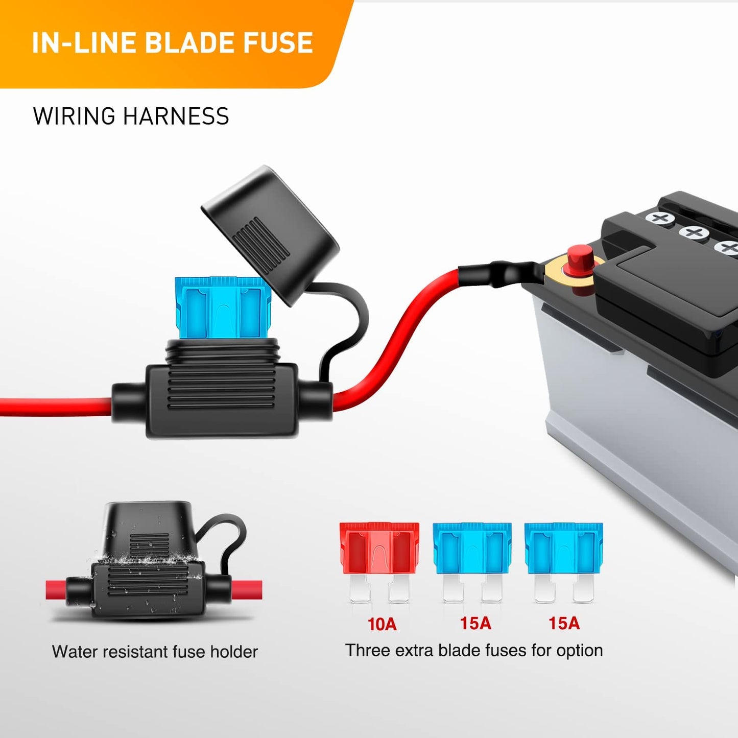 Waywe 12 Inch 72W Led Light Bar Spot Flood Combo Driving Lighting Off Road Lights Led Lamp with 12V 5Pin Rocker Switch Wiring Harness kit for Truck Golf Cart SUV ATV UTV Boat