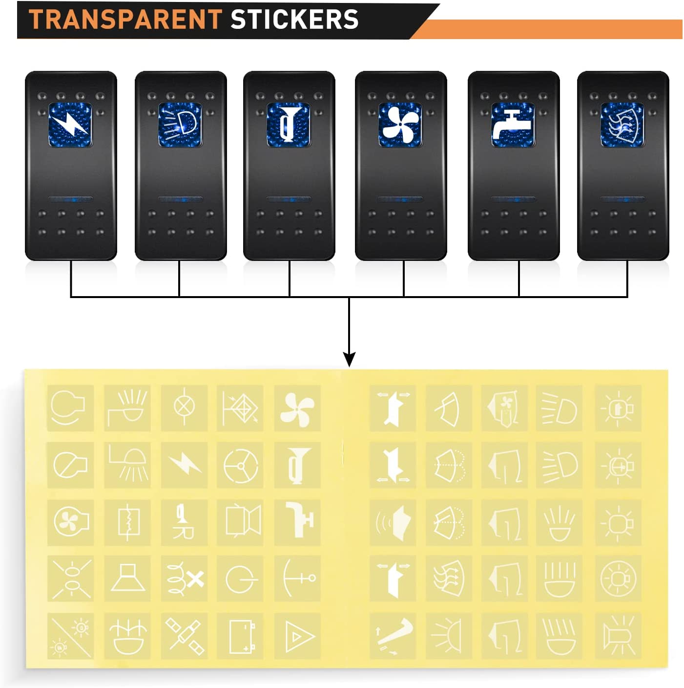 Waywe 4 Gang Rocker Switch Panel with USB Charger Voltmeter Waterproof 12V 24V DC Rocker Switch with QC3.0 Dual USB Charger for Cars Trucks Boats RV