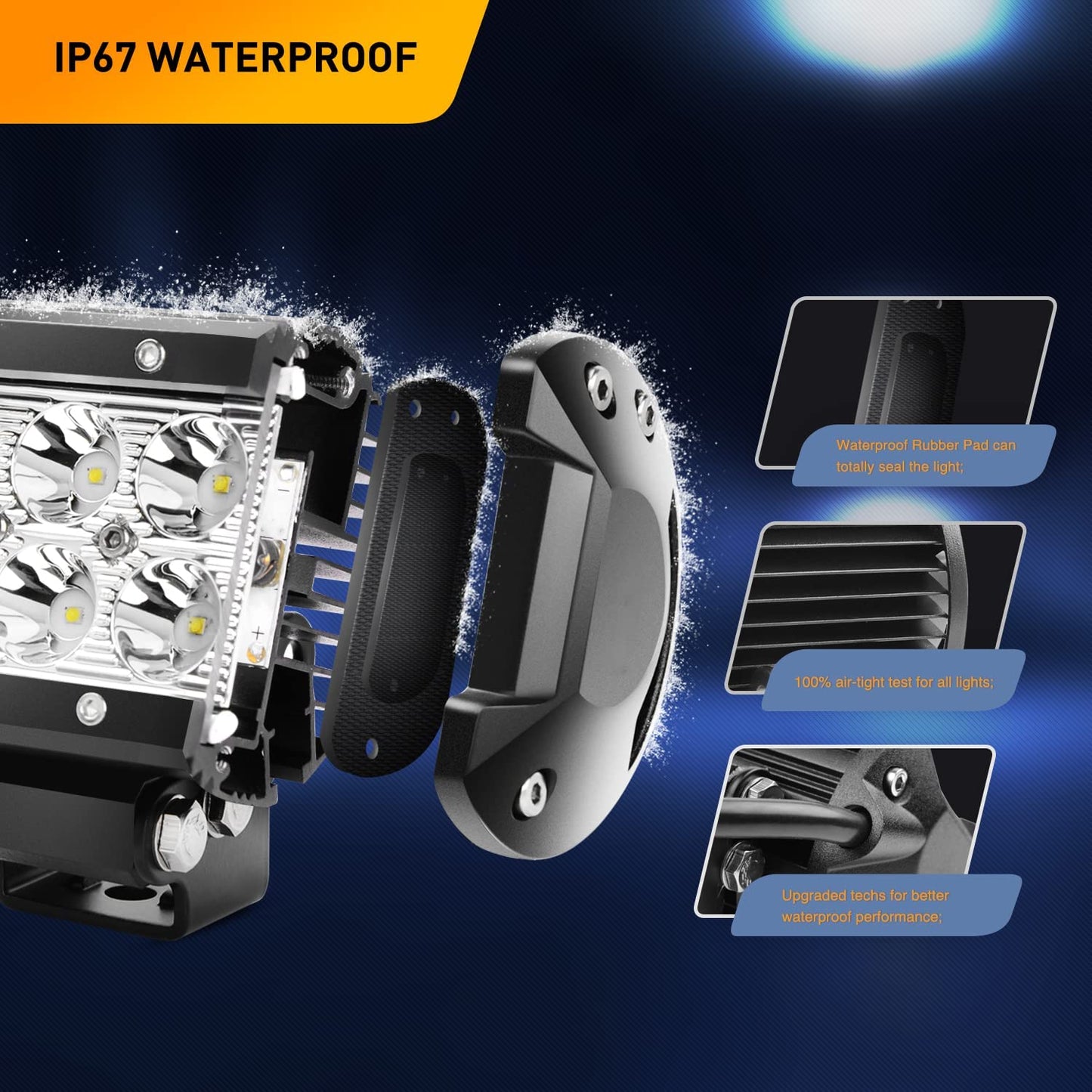 Waywe LED Light Bar 2 PCS 4 Inch 18W LED Spot Light Pods 1260lm LED Fog Lights Off Road light Driving Lamp for truck Jeep atv