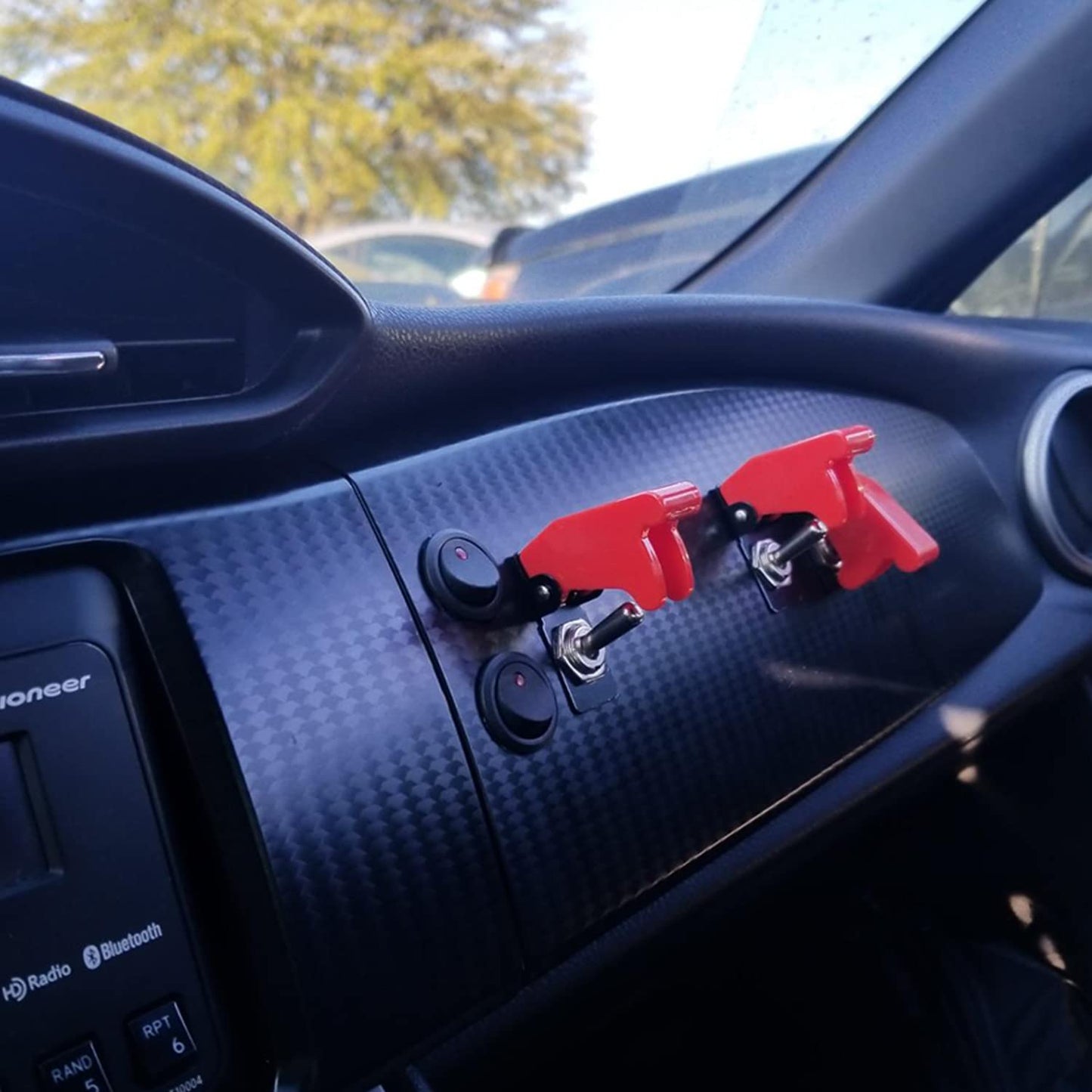 Waywe Heavy Duty Rocker Toggle Switch 12V 20A Red Cover SPST ON/Off 2Pin Car Truck Boat-5 Pack