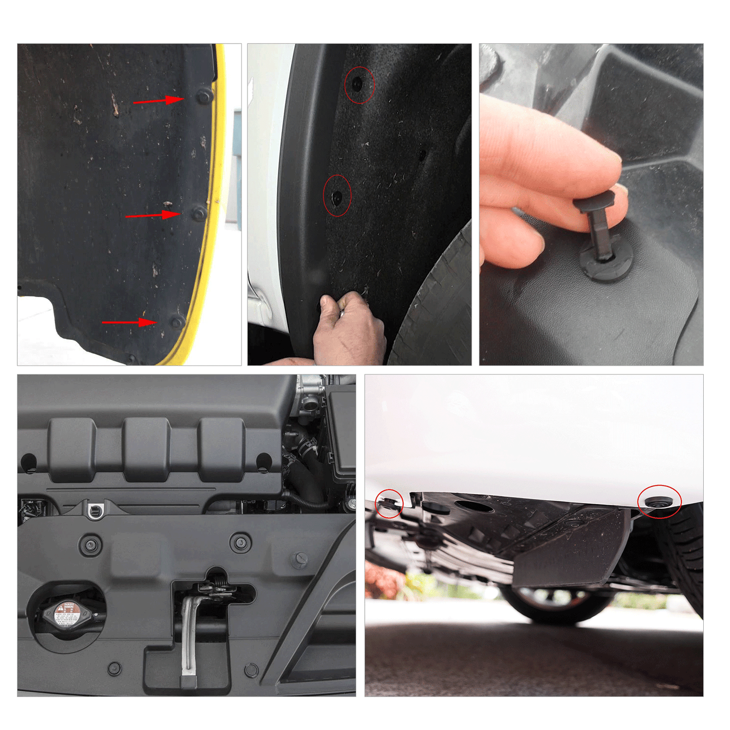 Waywe 120 Pcs Car Retainer Retaining 6.3mm 8mm 9mm 10mm Expansion Screws Replacement Kit Bumper Push Rivet Clips