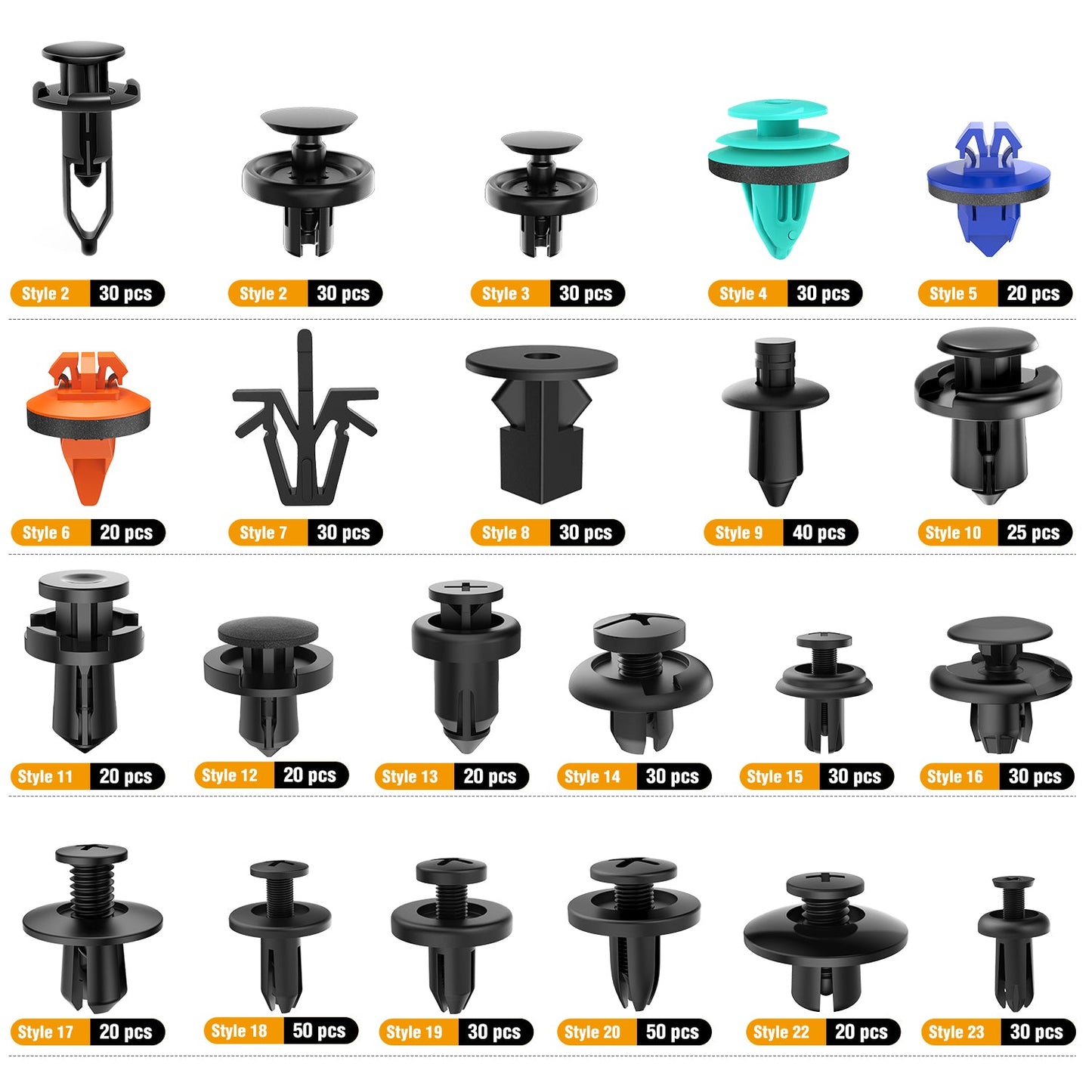 Waywe 680 Pcs Car Push Retainer Retaining Clips For Toyota GM Ford Honda Chevy