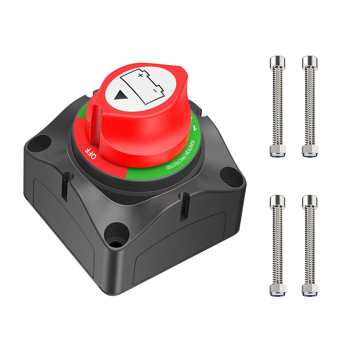 Waywe 1-2-Both-Off Battery Switch 12V 48V Disconnect Master Cutoff Switches Waterproof Heavy Duty Isolator for Marine Boat Car RV ATV UTV Vehicle