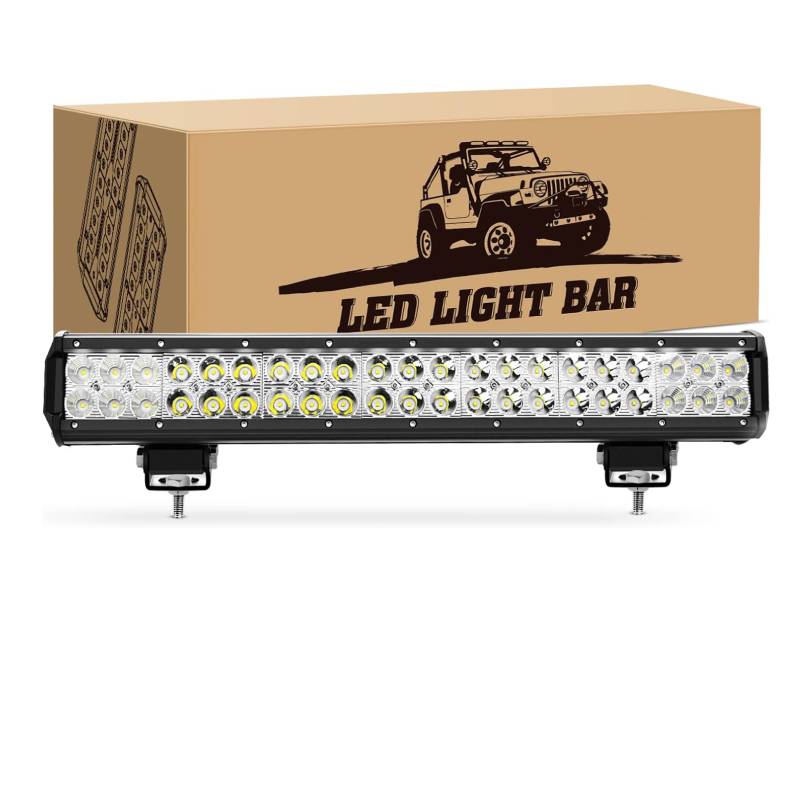 Waywe Led Light Bar 20Inch 126W Spot Flood Combo LED Light Pod Fog Lamp Driving Lights LED Work Light for Trucks Off Road ATV UTV SUV