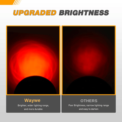 Waywe 4Inch Round Trailer Tail Light 4PCS 12LED Red Stop Brake Turn Signals Lights w/Surface Mount Grommets Plugs IP67 Waterproof for Truck RV Tractor