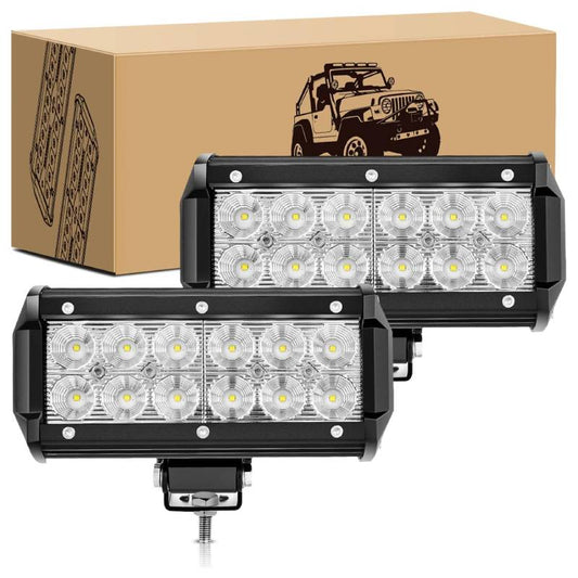 Waywe 36W 6.5Inch LED Light Bar LED Flood Lights LED Fog Lights Super Bright Driving Lights Off Road for Truck Jeep Boats (2 Pack Flood Light)