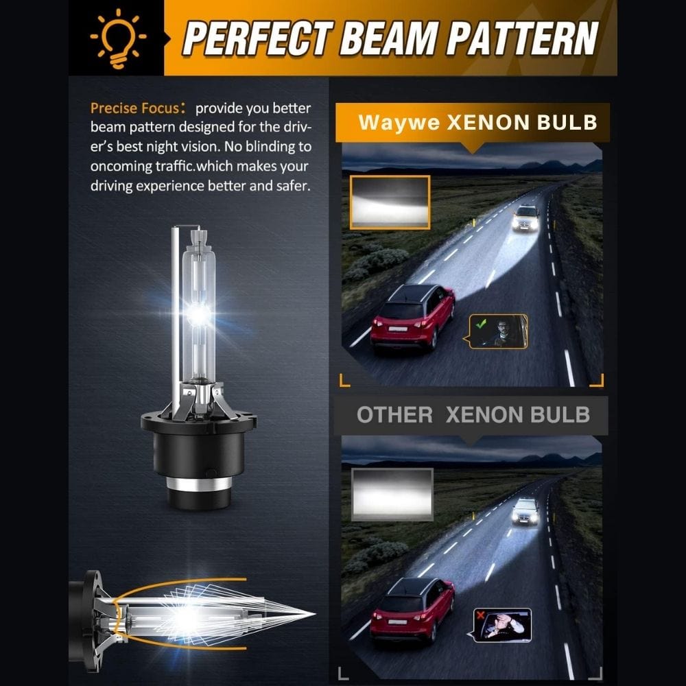 Waywe D2S Hid Bulbs, Low Beam Xenon Headlight Bulb 6000k Diamond White 35w Replacement d2s bulb -2pcs