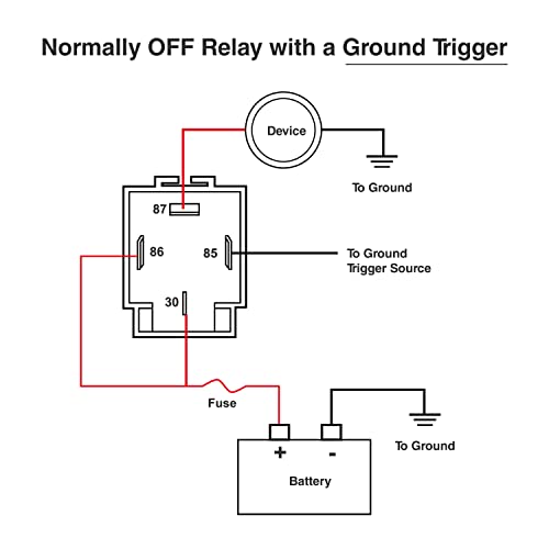 Waywe 6 Pack 30A Fuse Relay Car Truck Socket kit 12V Switch Harness Set 4 Pin SPST Automotive 14 AWG Hot Wires Auto Switches Starters Set
