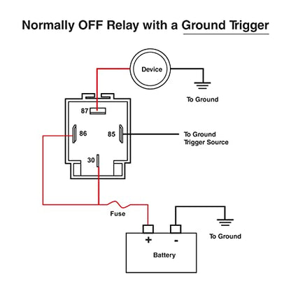 Waywe 6 Pack 30A Fuse Relay Car Truck Socket kit 12V Switch Harness Set 4 Pin SPST Automotive 14 AWG Hot Wires Auto Switches Starters Set