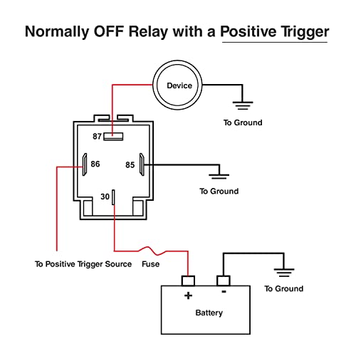 Waywe 6 Pack 30A Fuse Relay Car Truck Socket kit 12V Switch Harness Set 4 Pin SPST Automotive 14 AWG Hot Wires Auto Switches Starters Set