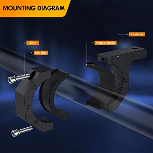 Waywe 2PCS 6.5 Inch 120W Triple Row LED Pods Fog Light Mounting Bracket Horizontal Bar Tube Clamp with 16AWG Off Road Wiring Harness for Truck Golf Cart SUV ATV UTV Boat