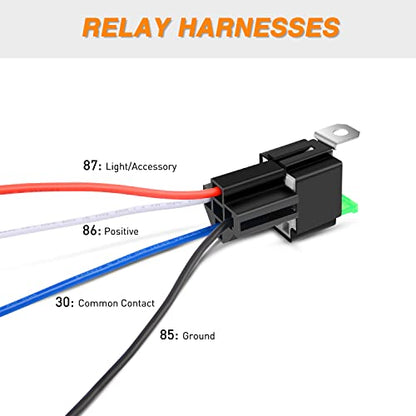 Waywe 6 Pack 30A Fuse Relay Car Truck Socket kit 12V Switch Harness Set 4 Pin SPST Automotive 14 AWG Hot Wires Auto Switches Starters Set