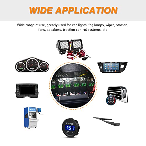 Waywe 6 Pack 30A Fuse Relay Car Truck Socket kit 12V Switch Harness Set 4 Pin SPST Automotive 14 AWG Hot Wires Auto Switches Starters Set