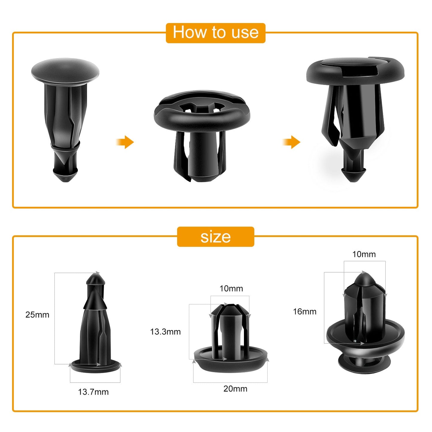 Waywe 40 Pcs Retainer Retaining Clips For Honda and Acura Fender 91503SZ3003
