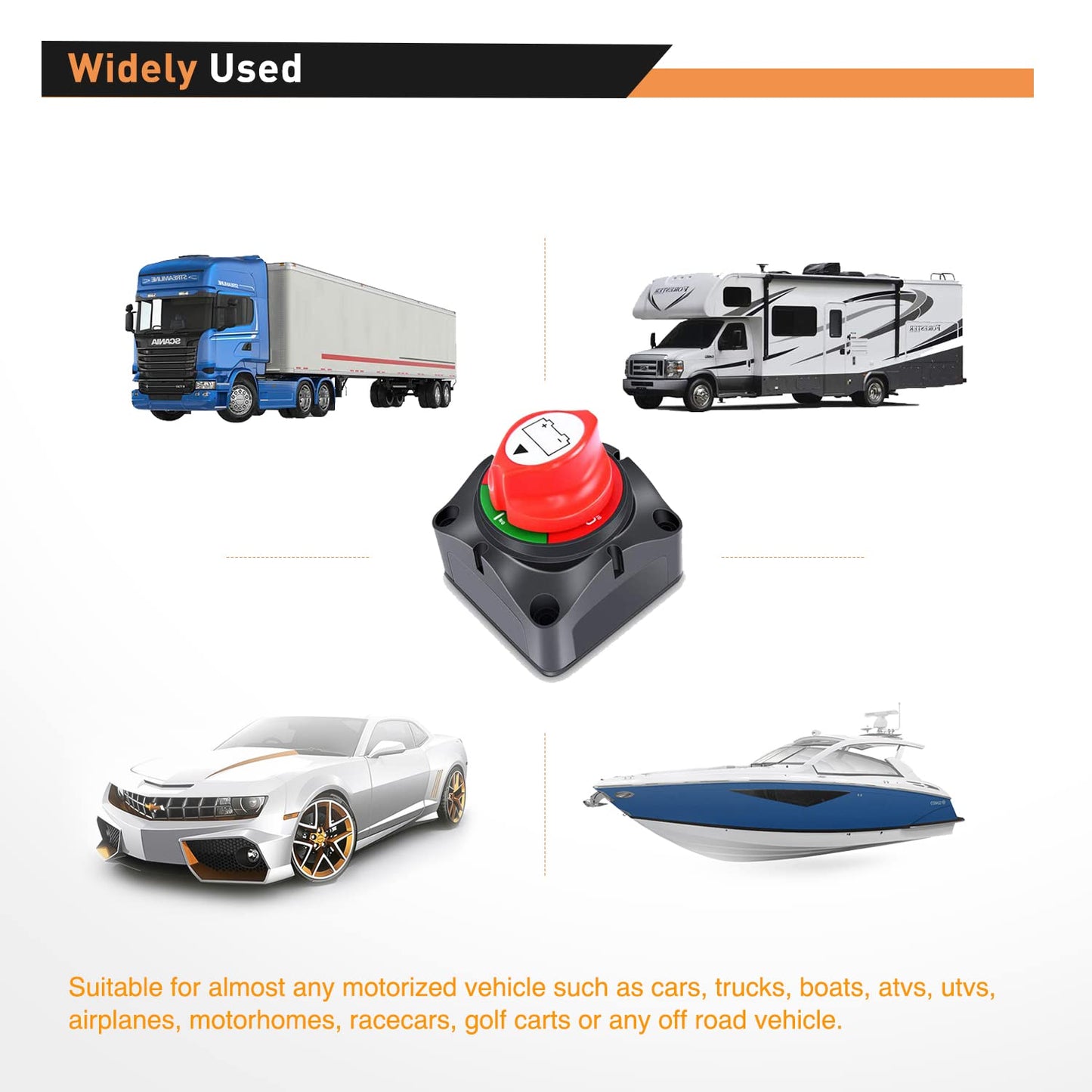 Waywe Battery Switch On Off 12V 48V Waterproof Heavy Duty  Power Cut  Master Kill Switches Ignition Protected Disconnect Isolator for Car Vehicle RV and Marine Boat