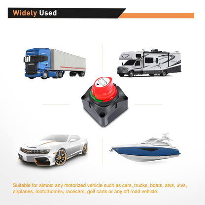 Waywe Battery Switch On Off 12V 48V Waterproof Heavy Duty  Power Cut  Master Kill Switches Ignition Protected Disconnect Isolator for Car Vehicle RV and Marine Boat