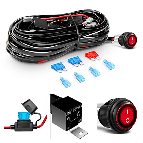 Waywe LED Light Pods 2PCS 36W 6.5Inch LED Light Bar Flood LED Fog Lights Off Road Light Driving Light with 16AWG Wiring Harness-2 Leads for Truck Golf Cart SUV ATV UTV Boat