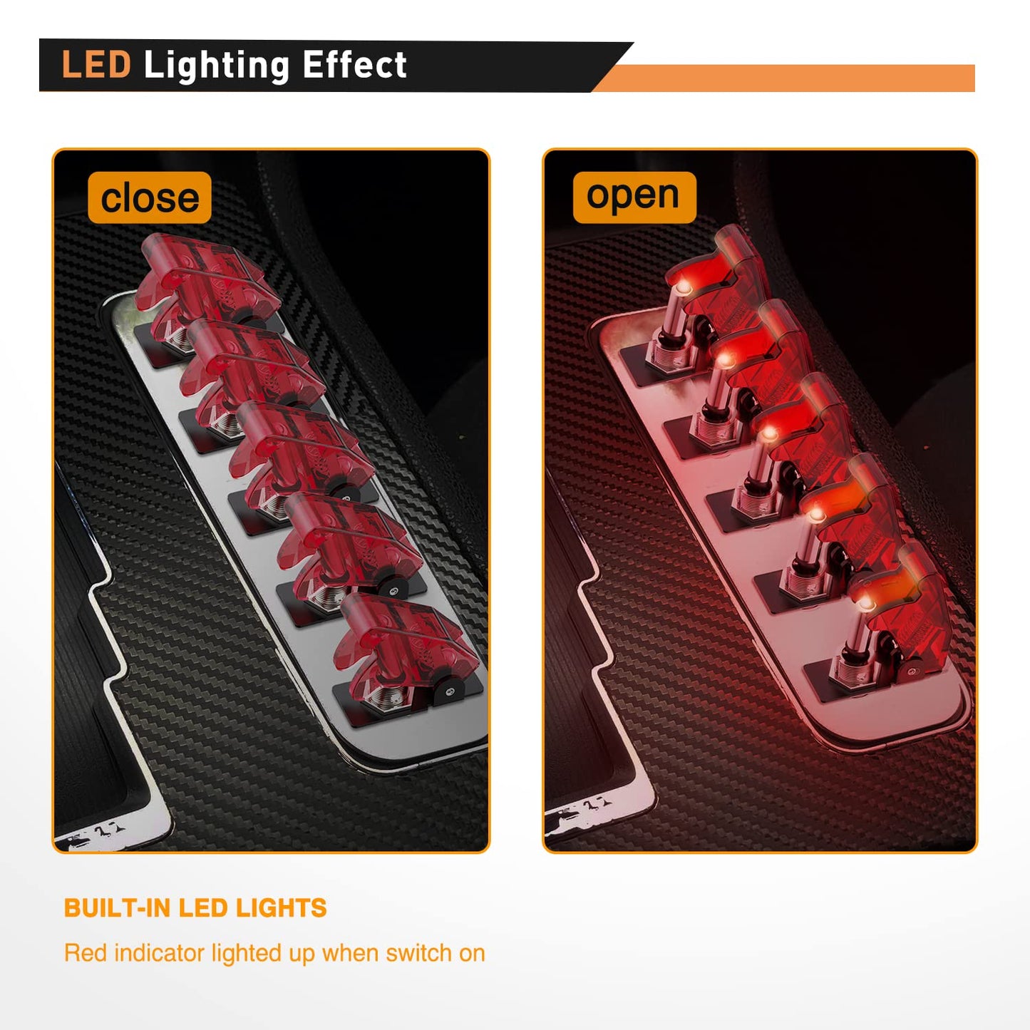 Waywe 5PCS 12V LED Toggle Switch Heavy Duty 20A SPST ON Off 3 Pin Rocker Switches for Automotive Cars Trucks Boats Racking Cars,Red