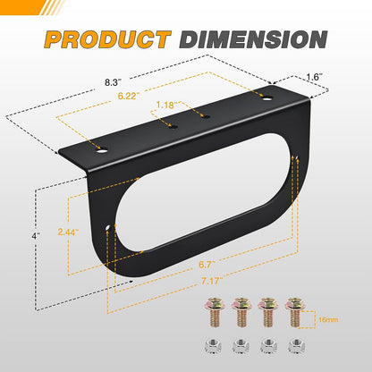 Waywe 6Inch Oval Trailer Tail Light 2PCS 10LED Red Stop Brake Turn Signals Lights w/Surface Mount Grommets Plugs Mounting Brackets IP67 Waterproof for Truck RV Tractor