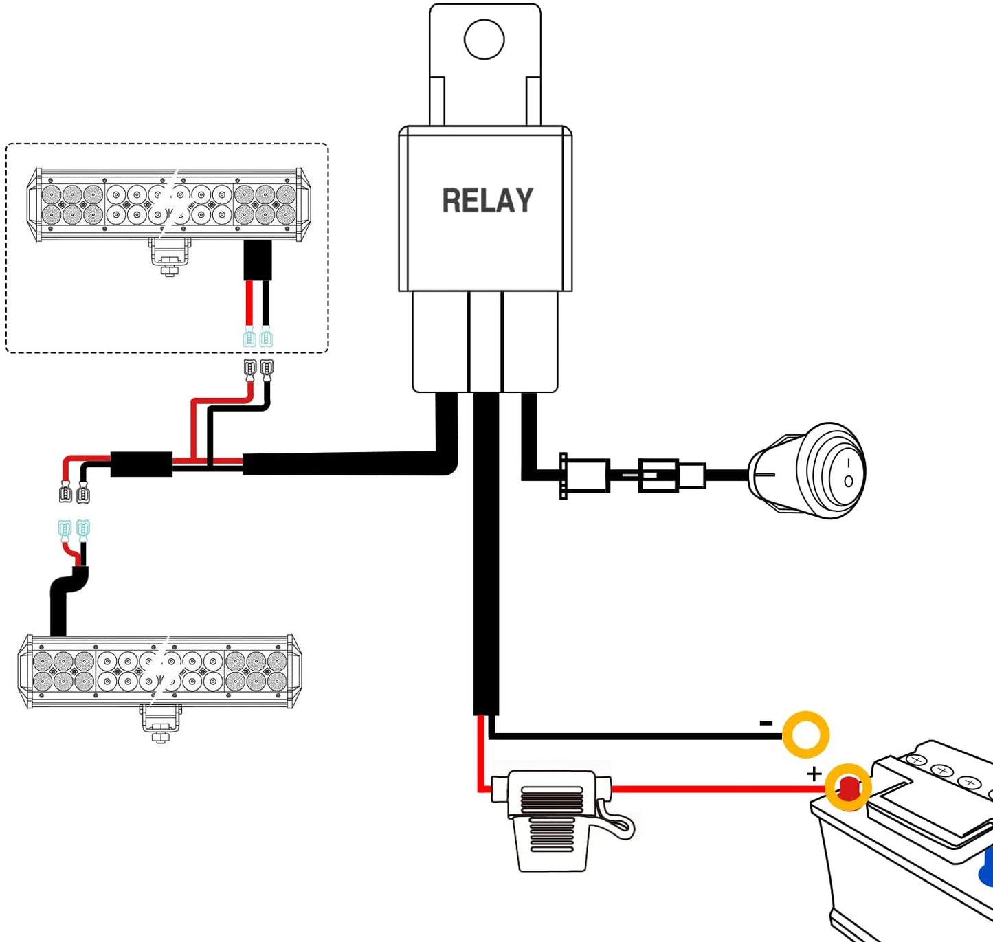 20 Inch 420W Triple Row Led Light Bar Spot Flood Combo with 16AWG Wiring Harness