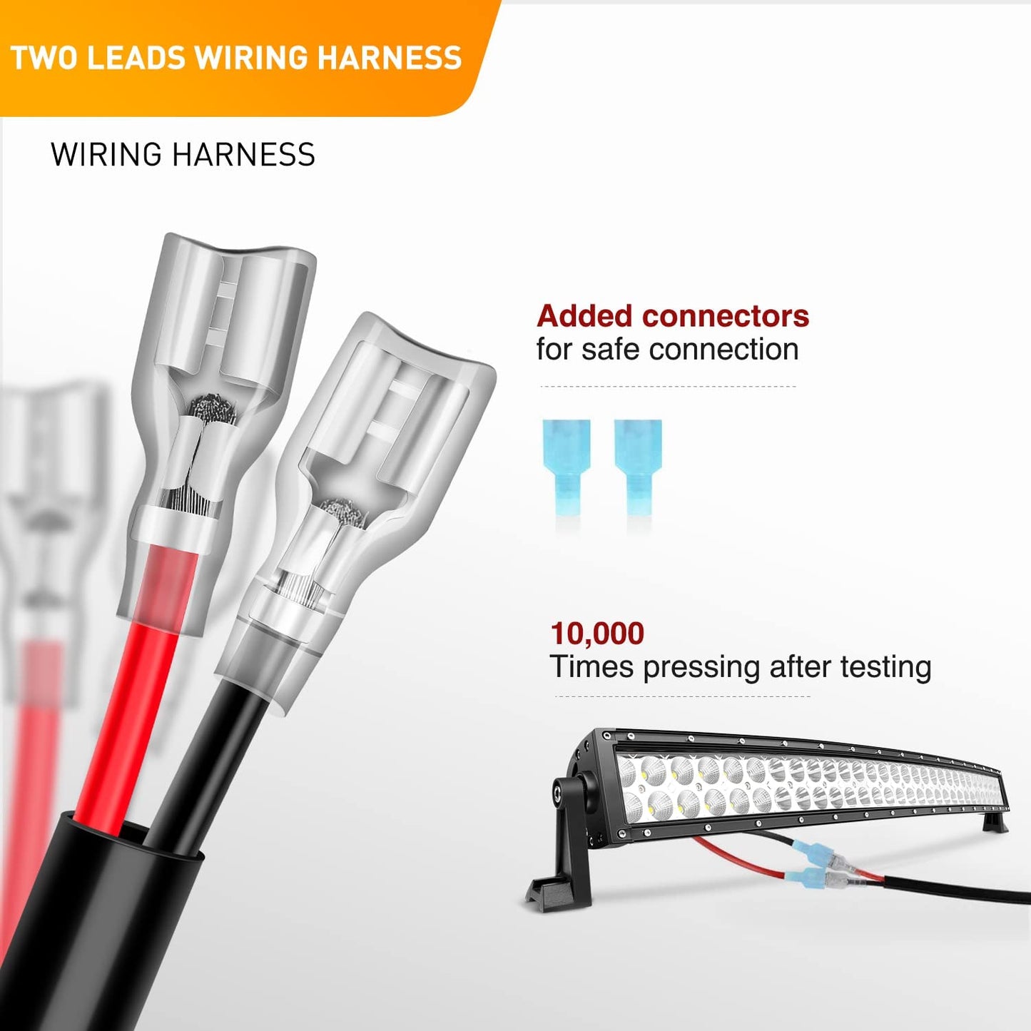 Waywe 26 Inch 540W Triple Row LED Light Bar 50000LM Spot Flood Combo Driving Off Road Lighting Working Lamp with 14AWG Wiring Harness for Truck Golf Cart SUV ATV UTV Boat