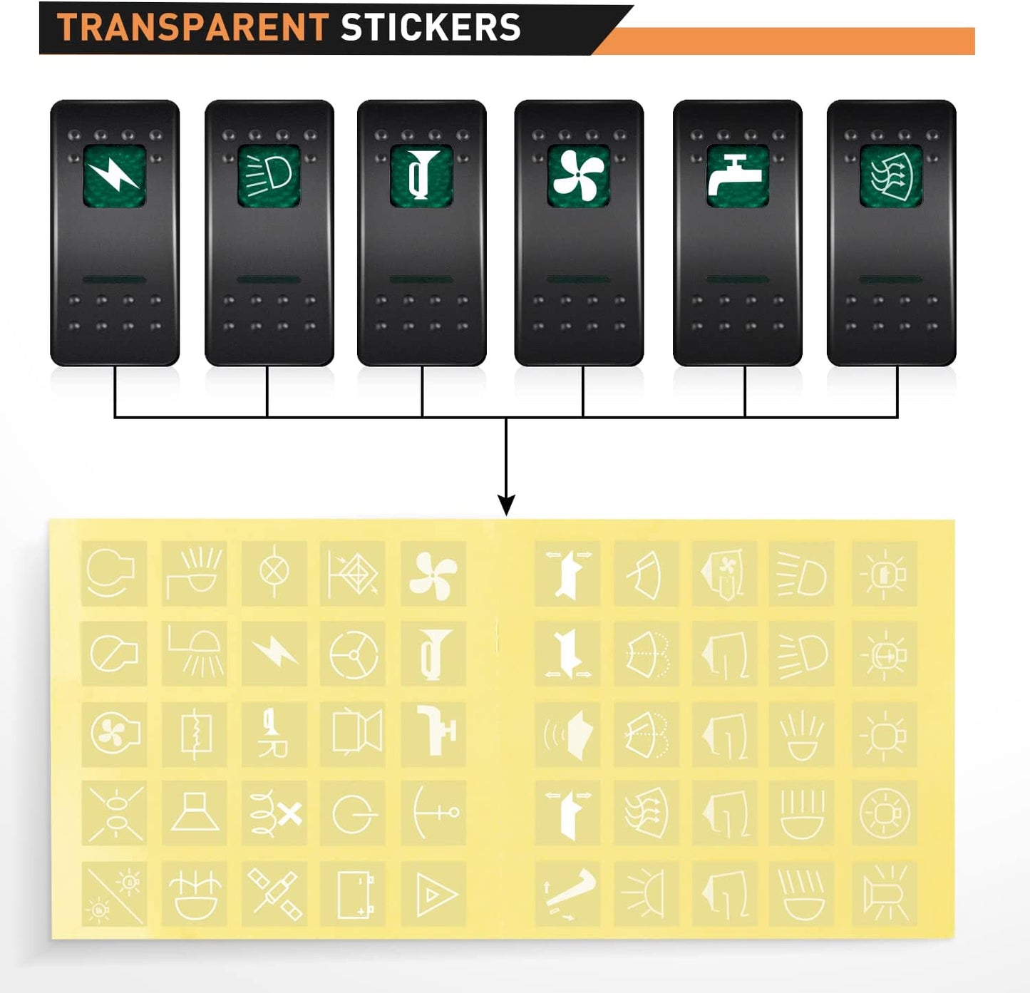 Waywe 4 Gang Rocker Switch Panel Green Backlit with 4.8 Amp Dual USB Charger Voltmeter Waterproof 12V 24V DC Rocker Switch  for Car Trucks Boats RVs