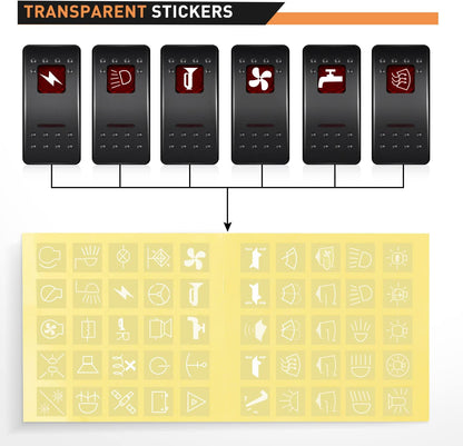 Waywe 4 Gang Rocker Switch Panel with USB Charger Voltmeter and Cigar Lighter 12V 24V Toggle Switch ON Off Rocker Switch Red for Cars Rvs Trucks