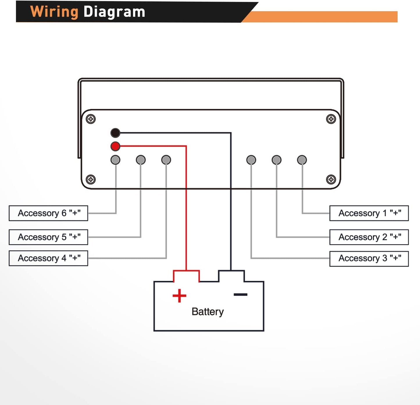 Waywe 6 Gang Rocker Switch Box 12V SPST ON Off QC 3.0 USB Charger Voltmeter Waterproof Aluminum Panel for Boats Cars RVs Trucks