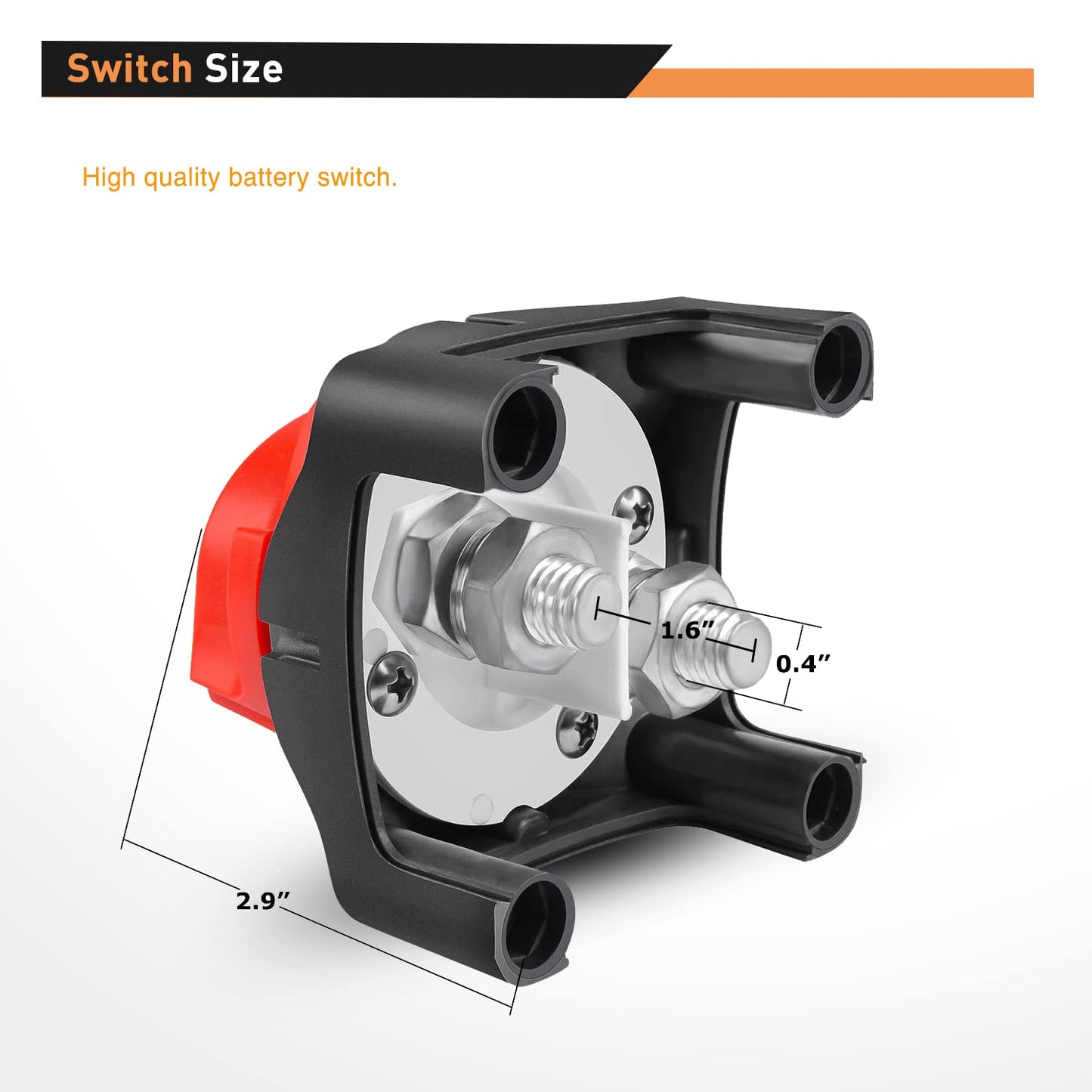 Waywe Battery Switch On Off 12V 48V Waterproof Heavy Duty  Power Cut  Master Kill Switches Ignition Protected Disconnect Isolator for Car Vehicle RV and Marine Boat