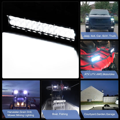 Waywe 36W 6.5Inch LED Light Bar LED Flood Lights LED Fog Lights Super Bright Driving Lights Off Road for Truck Jeep Boats (2 Pack Flood Light)
