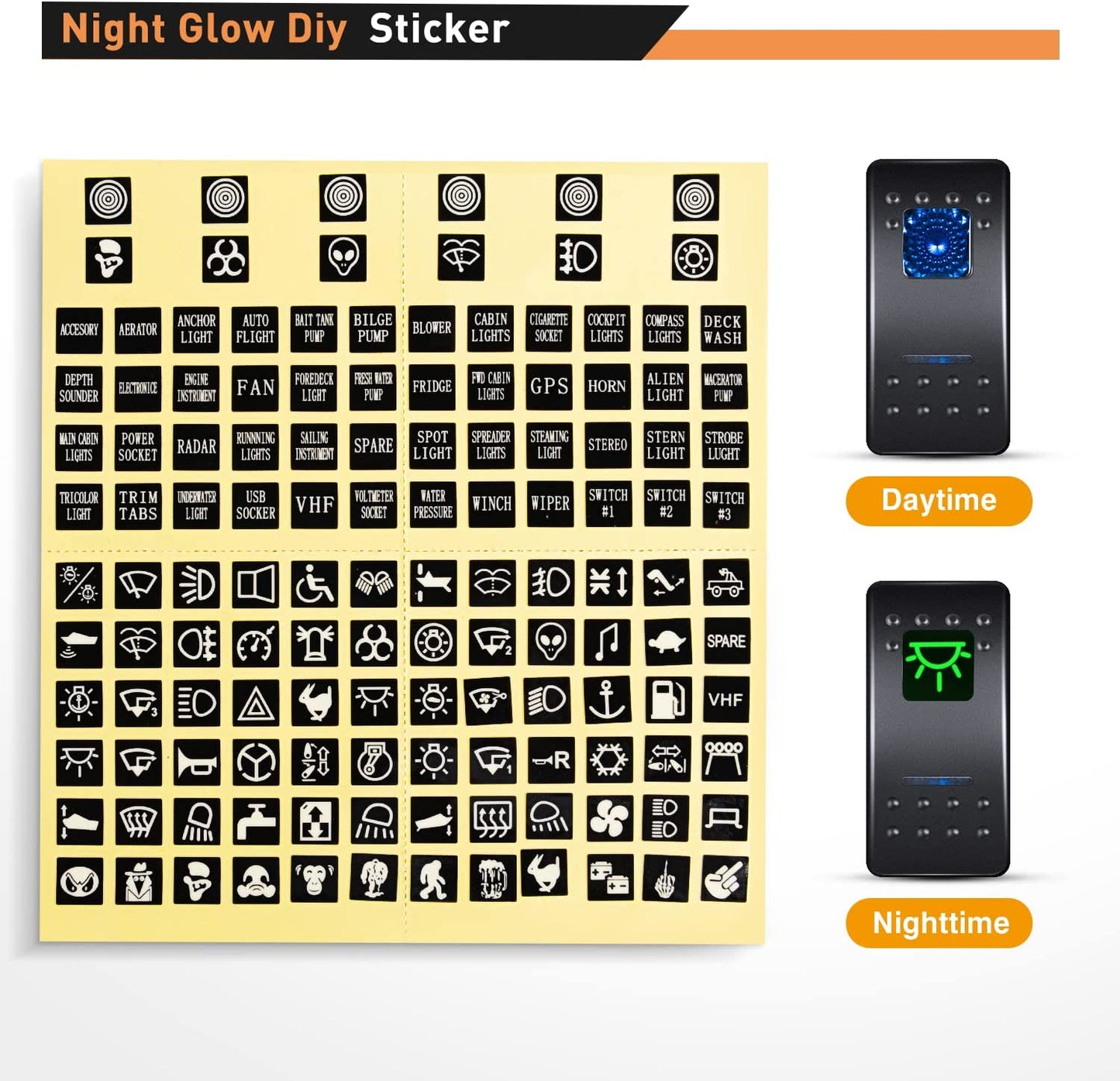 Waywe 5 Gang Rocker Switch Panel Blue Backlit with 4.8 Amp Dual USB Charger Voltmeter