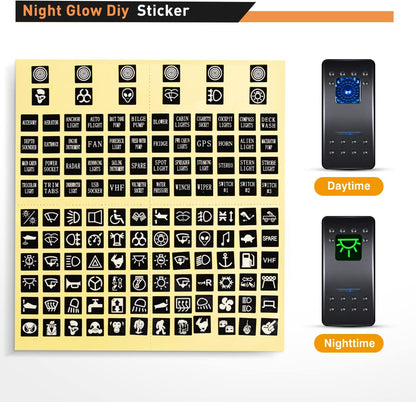 Waywe 5 Gang Rocker Switch Panel Blue Backlit with 4.8 Amp Dual USB Charger Voltmeter