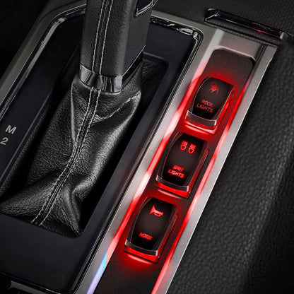 Waywe Rock Lights Rocker Switch Led Light Bar Switch 5Pin Laser On Off SPST switches 20A 12V 10A 24V Switch Red with Jumper Wires Set for Cars Trucks RVs