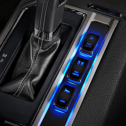 Waywe Rock Lights Rocker Switch Led Light Bar Switch 5Pin Laser On Off SPST switches 20A 12V 10A 24V Switch Blue with Jumper Wires Set for Cars Trucks RVs