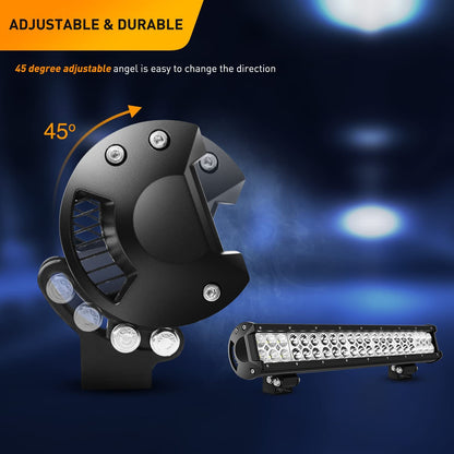 Waywe Led Light Bar 20Inch 126W Spot Flood Combo LED Light Pod Fog Lamp Driving Lights LED Work Light for Trucks Off Road ATV UTV SUV