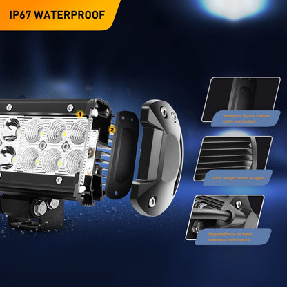 Waywe Led Light Bar 20Inch 126W Spot Flood Combo LED Light Pod Fog Lamp Driving Lights LED Work Light for Trucks Off Road ATV UTV SUV