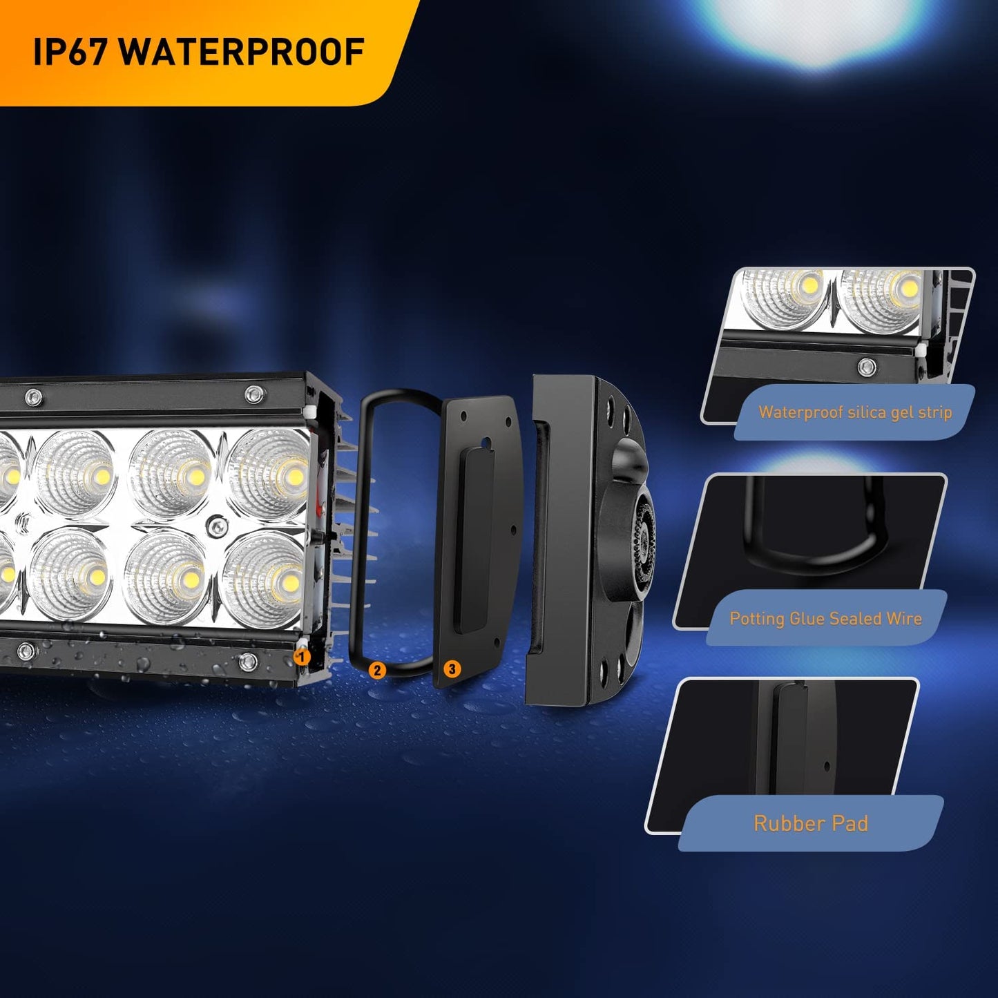 Waywe LED Light Bar 32 Inch 180W Spot Flood Combo Off Road Lights 13200 Lumen Work Light Driving Lamp Waterproof Fog Light for Truck Car Jeep ATV SUV
