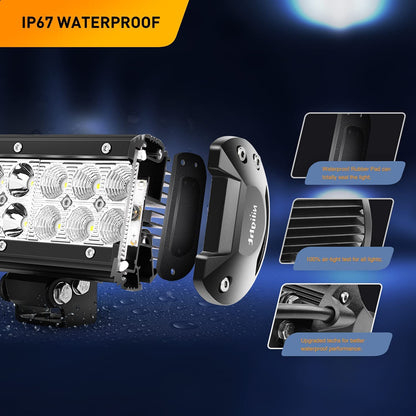Waywe 20 Inch 126W Led Light Bar Spot Flood Combo with 16AWG Wiring Harness