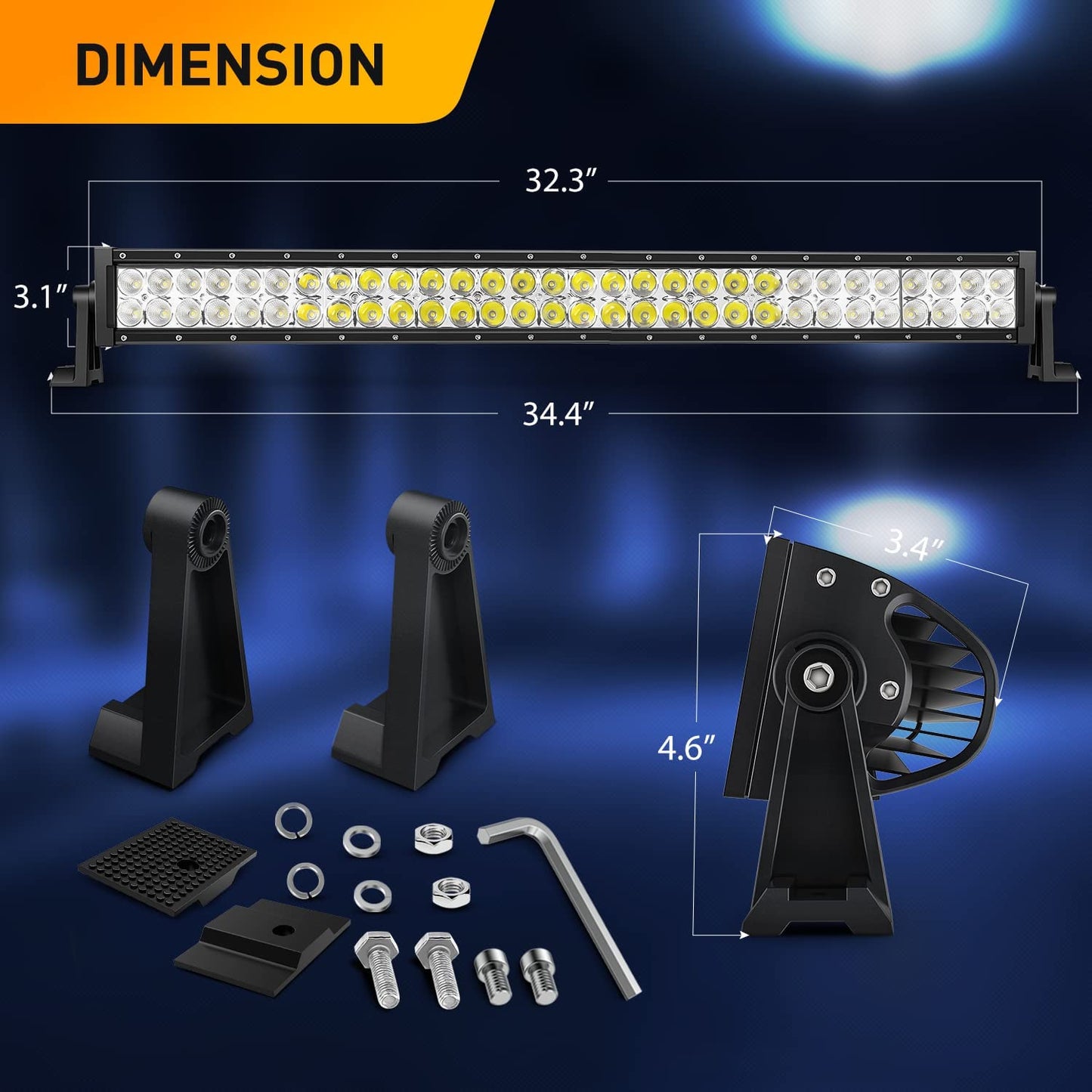 Waywe LED Light Bar 32 Inch 180W Spot Flood Combo Off Road Lights 13200 Lumen Work Light Driving Lamp Waterproof Fog Light for Truck Car Jeep ATV SUV