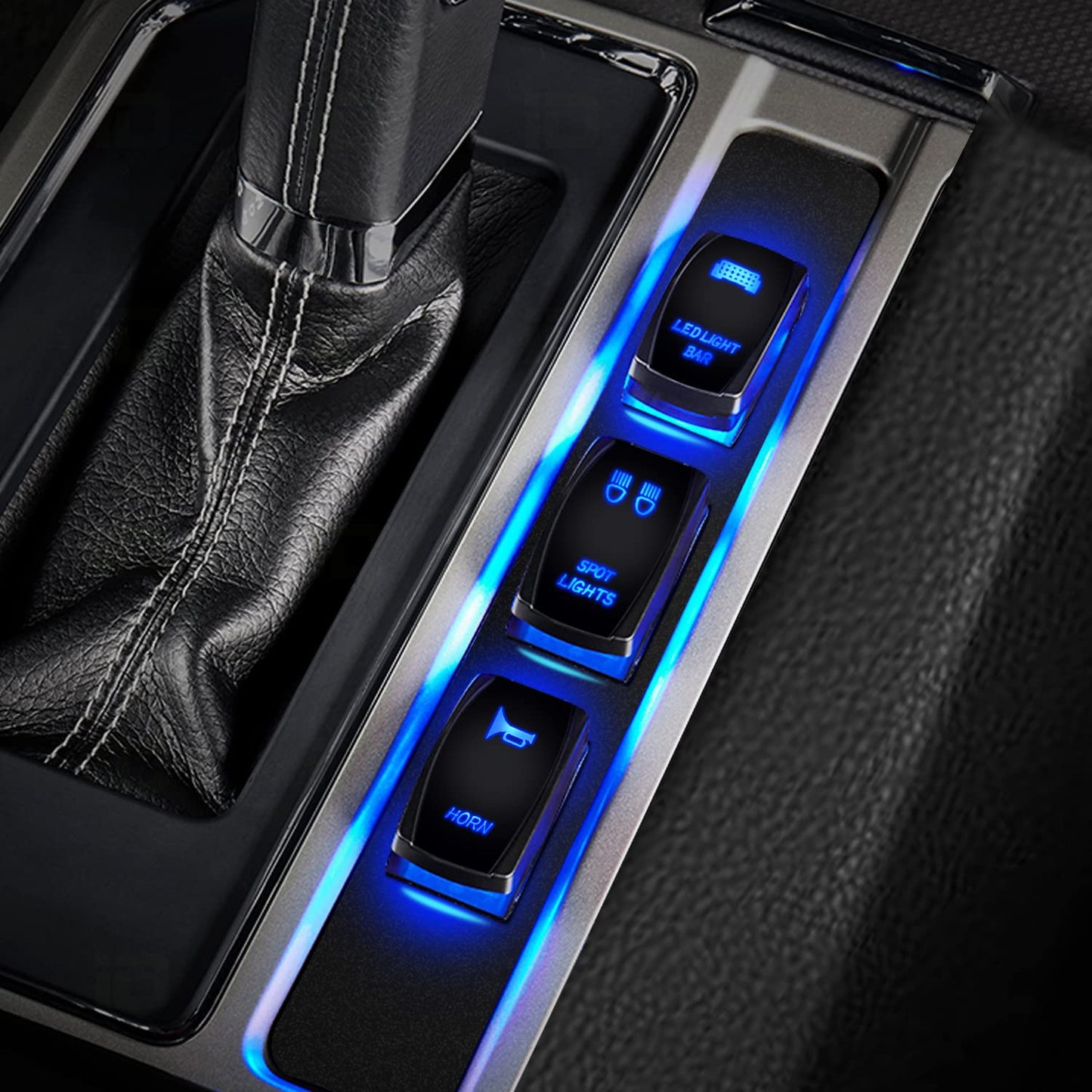 Waywe LED Light Bar Rocker Switch 5Pin Laser On Off Light 20A 12V 10A 24V Blue Jumper Wires Set for Jeep Boat Trucks