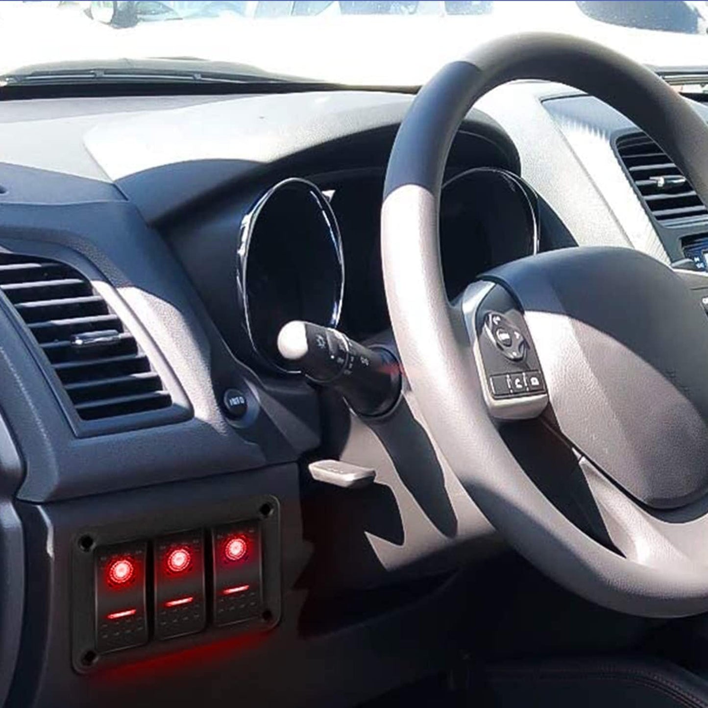 Waywe 6 Pack Rocker Switches with Night Glow Stickers 5 PIN SPST Red Backlit 12V 24V Toggle Switch for Cars Trucks RVs Boats Auto Motorcycles