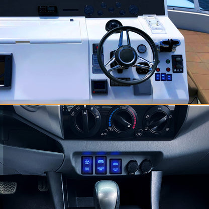 Waywe LED Light BAR Push Button Switch 12V ON Off Switches with Connector Wire Kit 1.54" x 0.83" Replacement for Toyota Tacoma Tundra 4Runner FJ Cruiser Hilux Fortuner