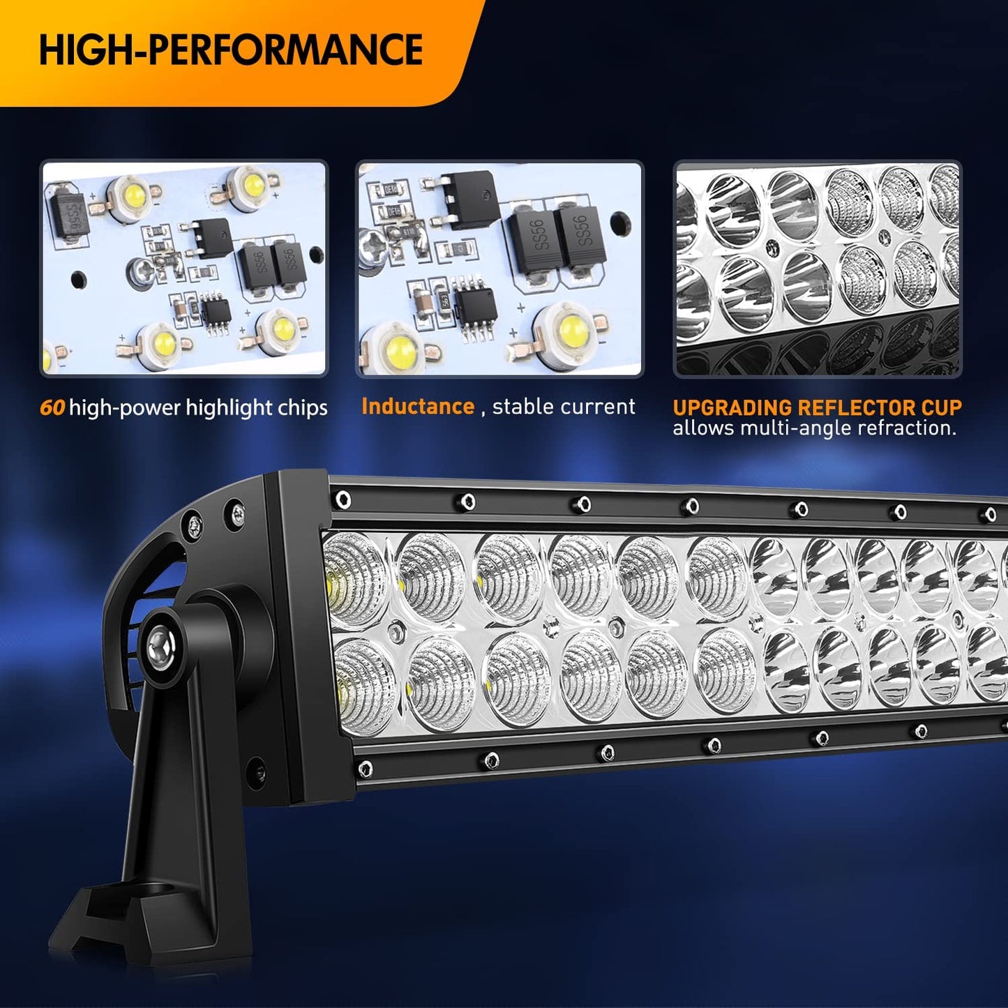 Waywe 32 Inch 180W Spot Flood Combo Led Light Bar Off Road Lights Work Light Driving Lamp Waterproof Fog Light with 16 AWG Wiring Harness Kit for Truck Jeep ATV SUV