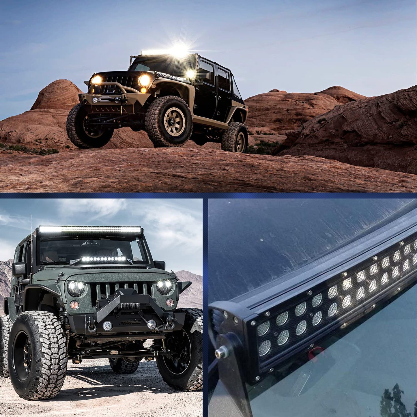 Waywe LED Light Bar 42Inch 240W Curved Off Road Lights for Trucks ATV UTV Boat Flood Spot Combo Beam Driving Lamp Work Lights with 14AWG 5Pin Rocker Switch Wiring Harness Kit