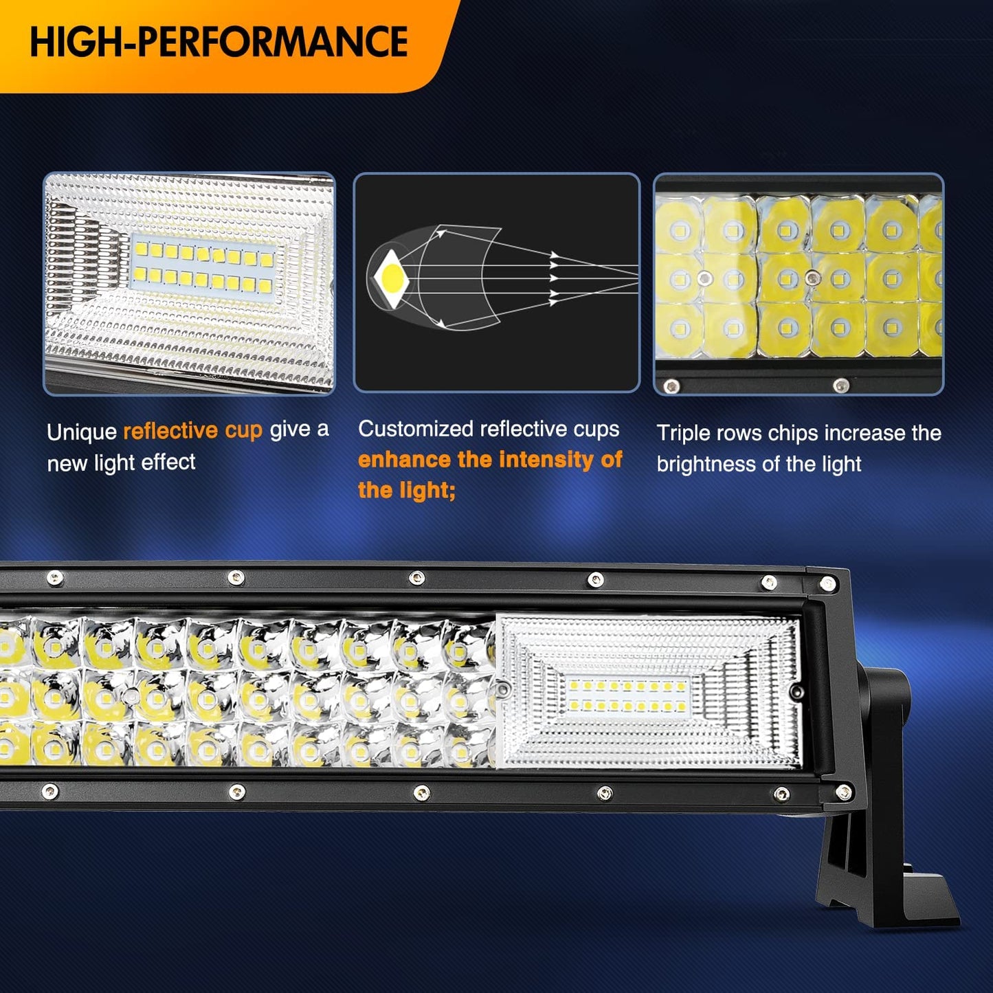 Waywe LED Light Bar 52Inch Curved 783W Triple Row 78000LM Off Road Lights for Trucks Flood Spot Combo Beam Driving Lamp with 12AWG Heavy Duty 5Pin Rocker Switch Wiring Harness Kit