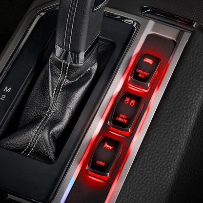 Waywe LED Light Bar Rocker Switch 5Pin Laser On Off Lights 20A 12V 10A 24V Switches Red Jumper Wires Set for Jeep Boat Trucks