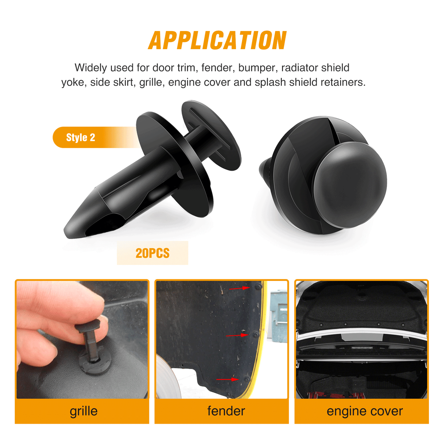 Waywe 120 Pcs Car Retainer Retaining 6.3mm 8mm 9mm 10mm Expansion Screws Replacement Kit Bumper Push Rivet Clips