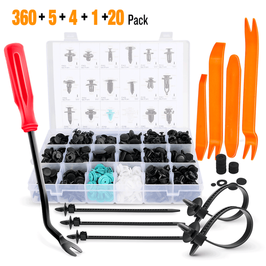 Waywe 360 Pcs Push Bumper Fastener Rivet Clips For Benz, BMW, Toyota, Honda, Subaru, Nissan, Mazda