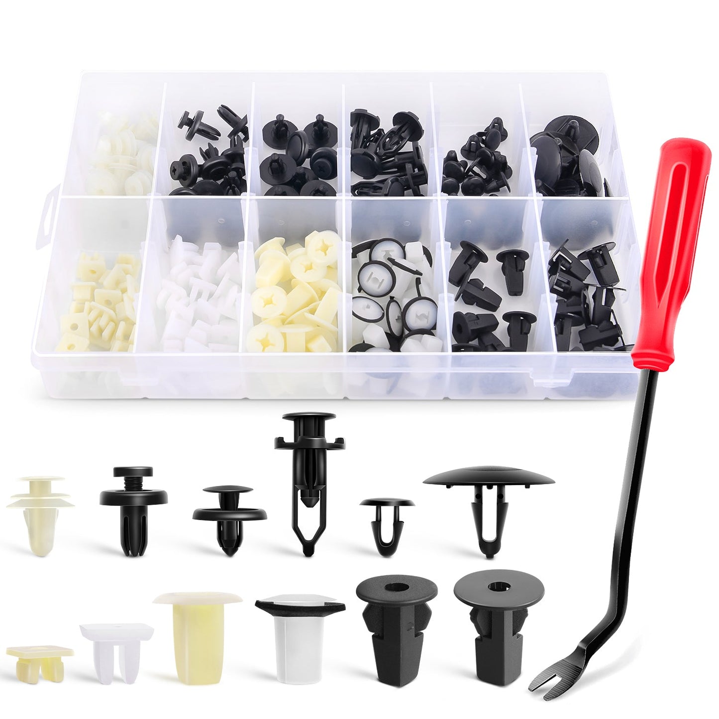 Waywe 166 Pcs Car Retainer Retaining Clips & Screw Grommets For GM Toyota Honda Nissan Mazda